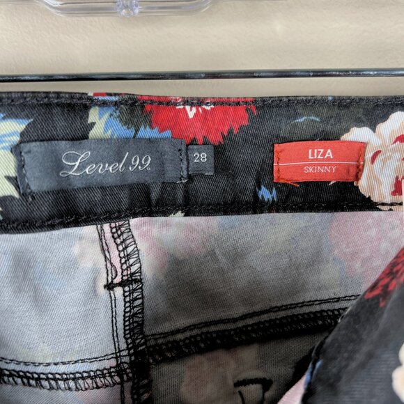 Level 99 Liza Skinny Floral Print Jeans • Size 28 - Picture 8 of 8